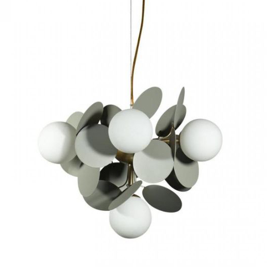 Люстра MATISSE Chandelier circle Gray 6 ламп Серый Золотой Белый Люстра MATISSE Chandelier circle Gray 6 ламп Серый Золотой Белый в Костроме | Loft Concept