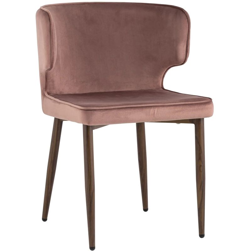 Стул Mateo Chair Пыльнно-Розовый Велюр Розовый пастельный Коричневый Стул Mateo Chair Пыльнно-Розовый Велюр Розовый пастельный Коричневый в Костроме | Loft Concept