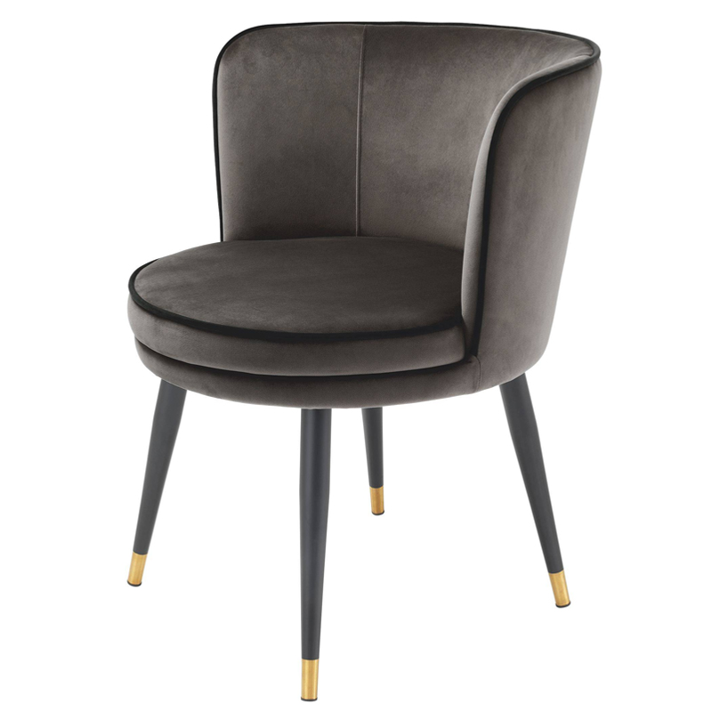 Стул Eichholtz Dining Chair Grenada grey Серый Черный Латунь Стул Eichholtz Dining Chair Grenada grey Серый Черный Латунь в Костроме | Loft Concept