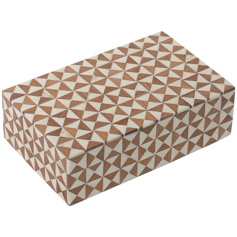 Шкатулка Wood Bone Inlay Box Древесина Белый Шкатулка Wood Bone Inlay Box Древесина Белый в Костроме | Loft Concept