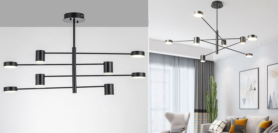 Светильник LED Lighting Black 8 lampholders Светильник LED Lighting Black 8 lampholders - Loft-Concept в Костроме