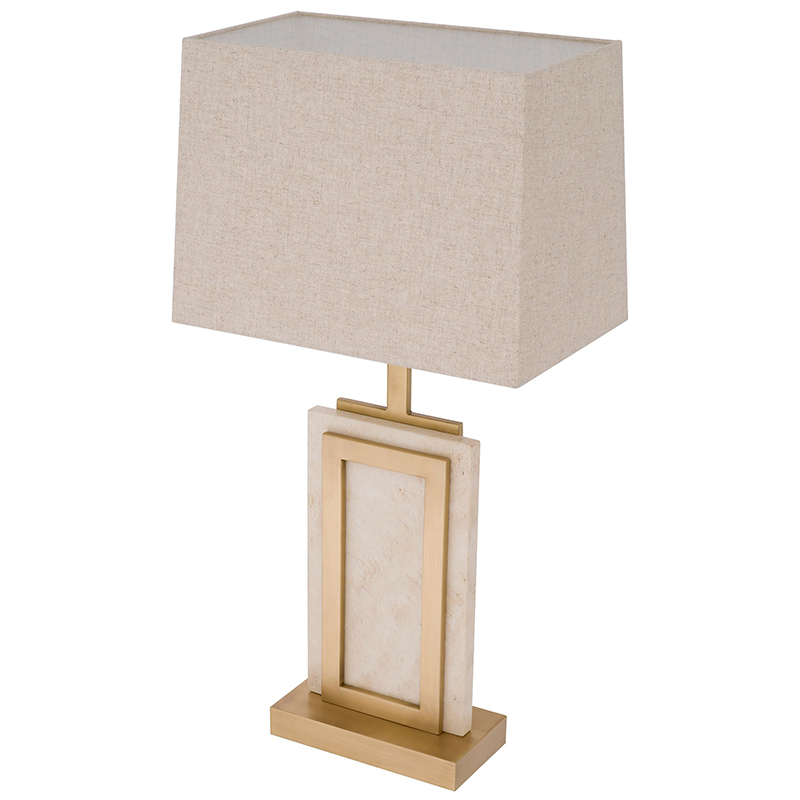 Настольная лампа Eichholtz Table Lamp Murray Travertine Бежевый Латунь Настольная лампа Eichholtz Table Lamp Murray Travertine Бежевый Латунь в Костроме | Loft Concept