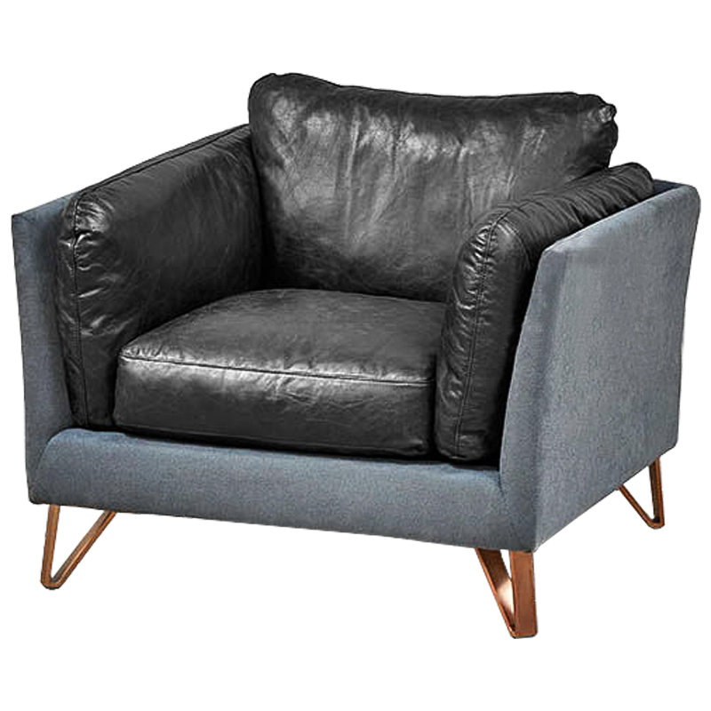 Кресло Freddie Armchair Графит Серо-голубой Медь Кресло Freddie Armchair Графит Серо-голубой Медь в Костроме | Loft Concept