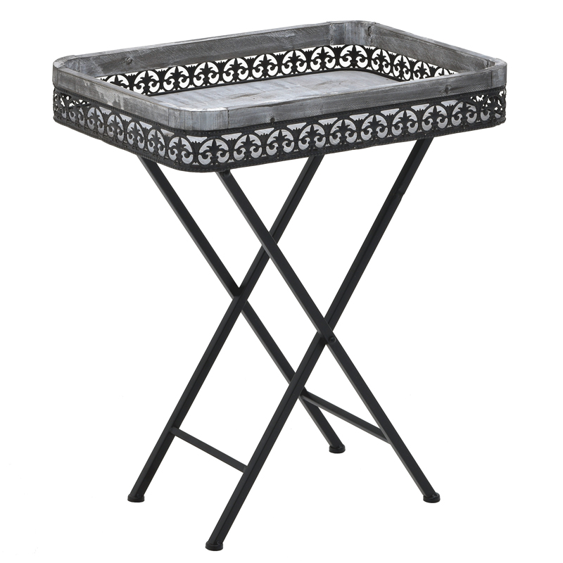 Приставной стол Ramira Provence Table Дерево Серый Черный Приставной стол Ramira Provence Table Дерево Серый Черный в Костроме | Loft Concept