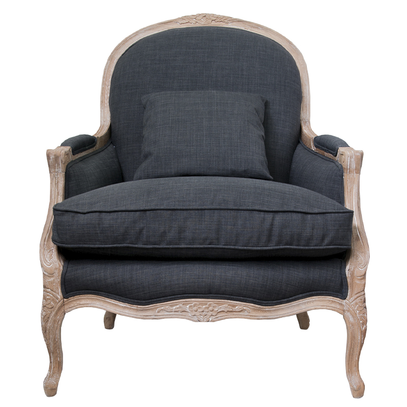 Кресло Ava Classical Armchair graphite flax Графит Коричневый Кресло Ava Classical Armchair graphite flax Графит Коричневый в Костроме | Loft Concept
