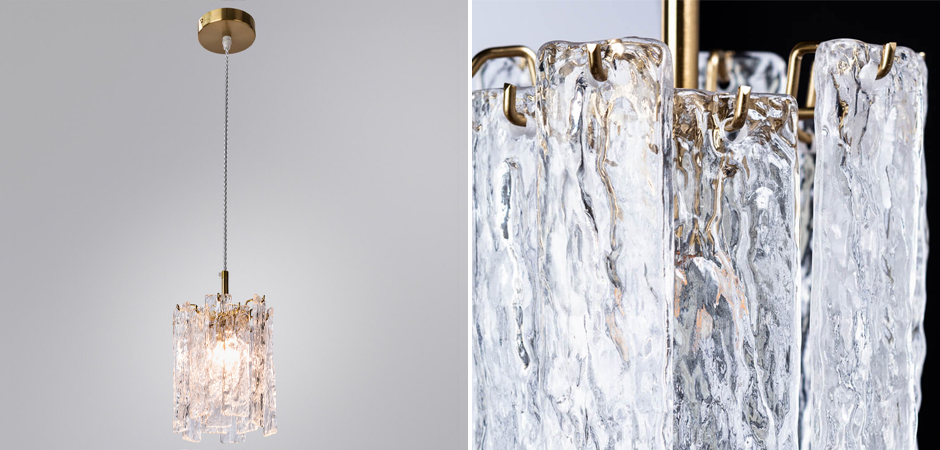Подвесной светильник Iceberg Glass с Рельефным стеклом Подвесной светильник Iceberg Glass с Рельефным стеклом - Loft-Concept в Костроме