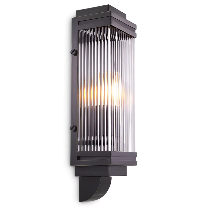 Бра Eichholtz Wall Lamp Bassett Bronze Темная бронза Прозрачное Стекло Бра Eichholtz Wall Lamp Bassett Bronze Темная бронза Прозрачное Стекло в Костроме | Loft Concept