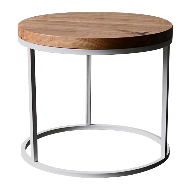 Кофейный стол Blake Industrial Metal Rust Coffee Table Белый Светлый дуб Кофейный стол Blake Industrial Metal Rust Coffee Table Белый Светлый дуб в Костроме | Loft Concept