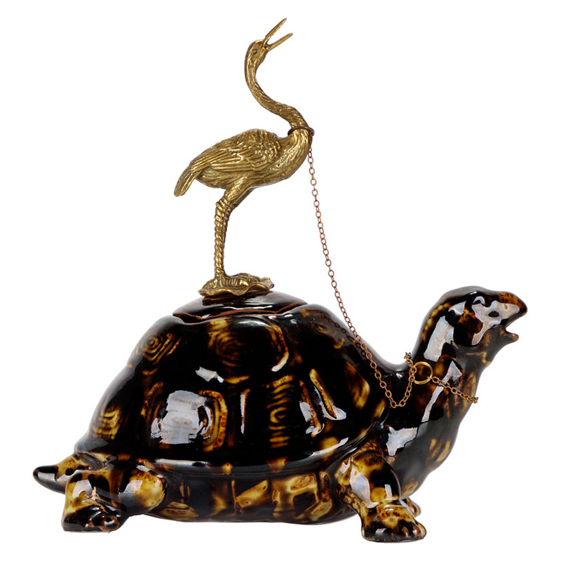 Чайник фарфоровый в виде черепахи Crane & Turtle Коричневый Золотой Чайник фарфоровый в виде черепахи Crane & Turtle Коричневый Золотой в Костроме | Loft Concept