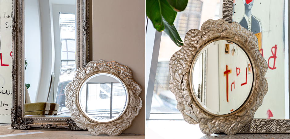 Зеркало Chlodio Crumpled Silver Mirror Зеркало Chlodio Crumpled Silver Mirror - Loft-Concept в Костроме