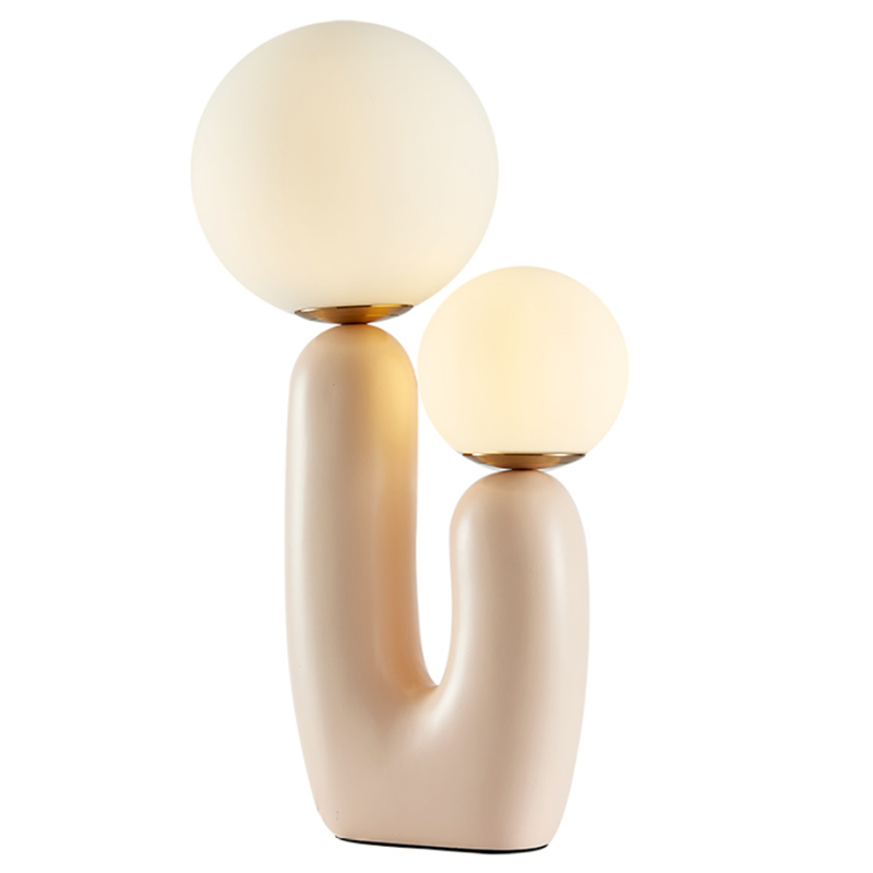 Настольная лампа Oo Lamp Белое матовое стекло Розовый пастельный Настольная лампа Oo Lamp Белое матовое стекло Розовый пастельный в Костроме | Loft Concept