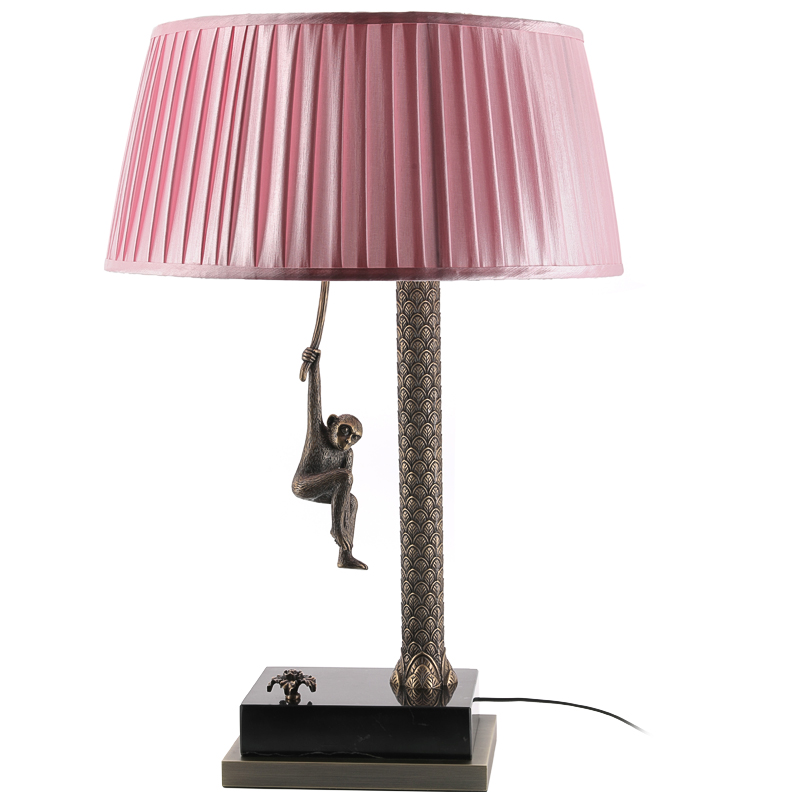 Настольная лампа Джунгли Table Lamp Jungle Pink Латунь Античная полированная Черный Мрамор Nero Розовый Настольная лампа Джунгли Table Lamp Jungle Pink Латунь Античная полированная Черный Мрамор Nero Розовый в Костроме | Loft Concept