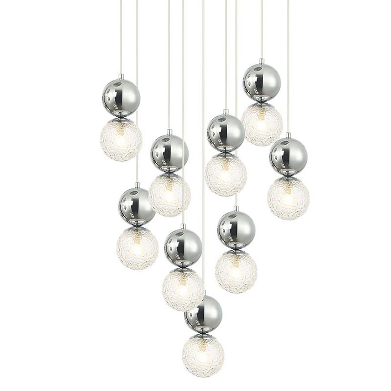 Люстра Lennert Chrome Cascade Chandelier Хром Прозрачное Стекло Люстра Lennert Chrome Cascade Chandelier Хром Прозрачное Стекло в Костроме | Loft Concept