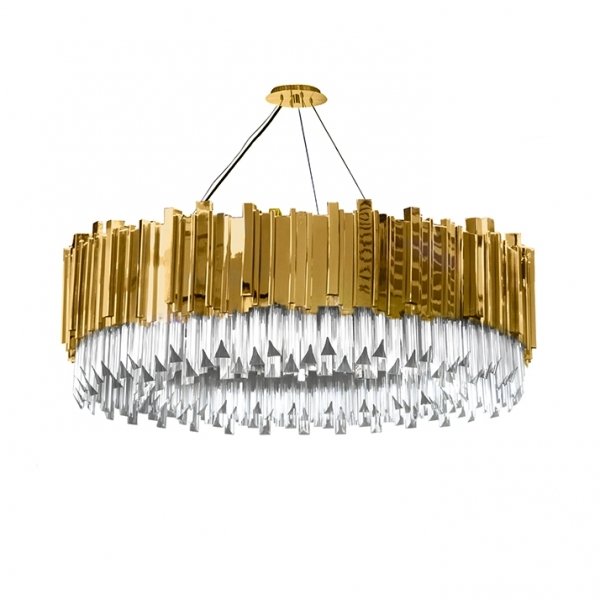 Люстра Empire Suspension MONDO Глянцевое золото Прозрачное Стекло в Костроме | Loft Concept 