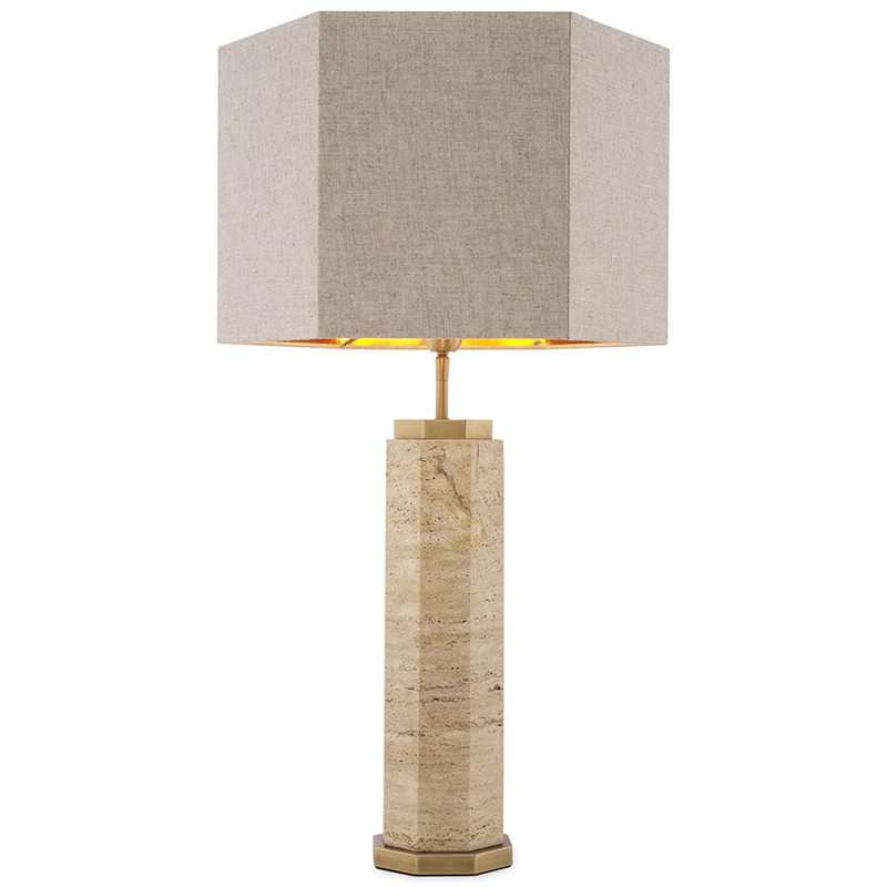 Настольная лампа Eichholtz Table Lamp Newman Бежево-серый Серый Латунь Настольная лампа Eichholtz Table Lamp Newman Бежево-серый Серый Латунь в Костроме | Loft Concept