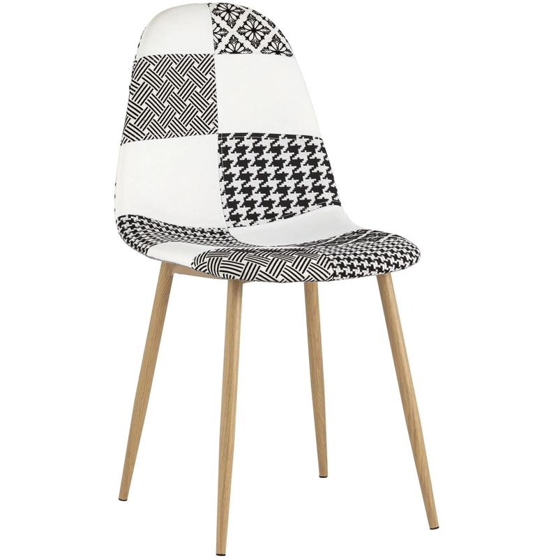 Стул Archie Chair Черно-Белый Печворк Белый Черный Древесина Стул Archie Chair Черно-Белый Печворк Белый Черный Древесина в Костроме | Loft Concept