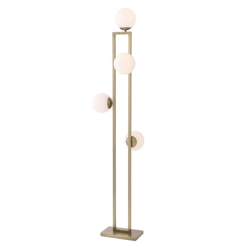 Торшер Eichholtz Floor Lamp Pascal brass Латунь Белый Торшер Eichholtz Floor Lamp Pascal brass Латунь Белый в Костроме | Loft Concept