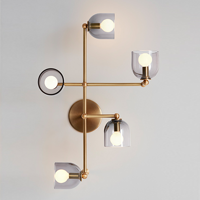 Бра Edie Sconce smok Латунь Стекло Смок Бра Edie Sconce smok Латунь Стекло Смок в Костроме | Loft Concept