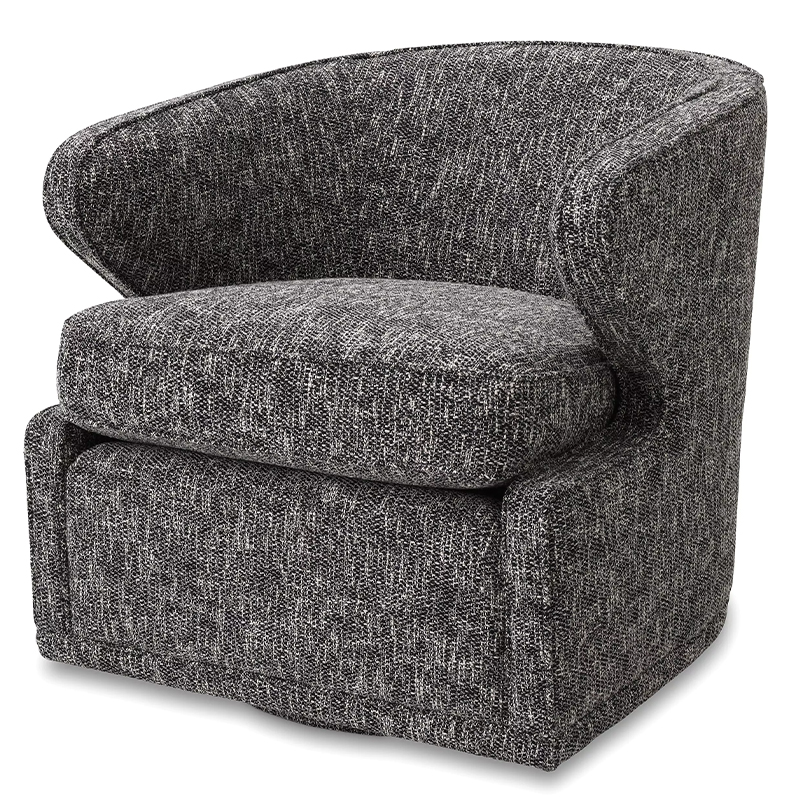 Кресло Eichholtz Swivel Chair Dorset Cambon Black Черно-белый Черный Кресло Eichholtz Swivel Chair Dorset Cambon Black Черно-белый Черный в Костроме | Loft Concept