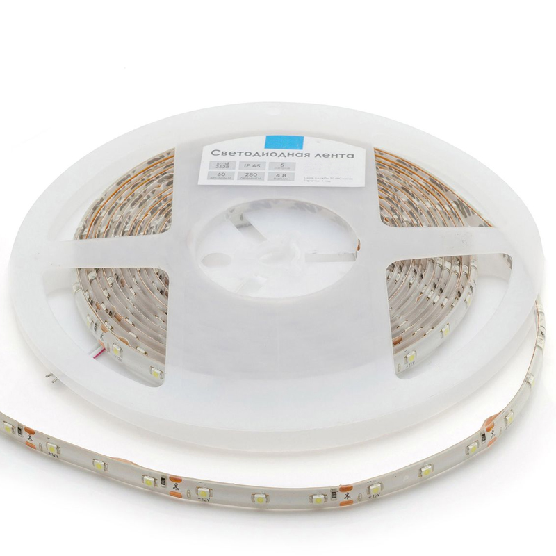 Комплект светодиодной ленты 4,8W/m 60LED/m 3528SMD холодный белый Белый Комплект светодиодной ленты 4,8W/m 60LED/m 3528SMD холодный белый Белый в Костроме | Loft Concept