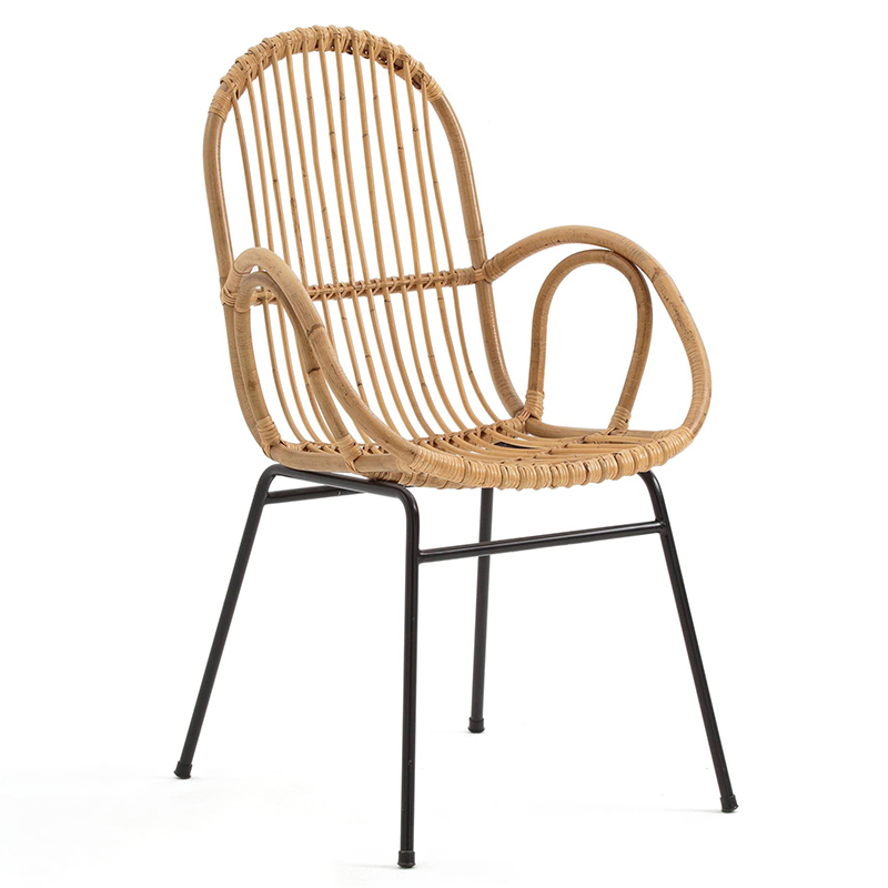 Стул Lucca Wicker Chair Бежевый Черный Стул Lucca Wicker Chair Бежевый Черный в Костроме | Loft Concept