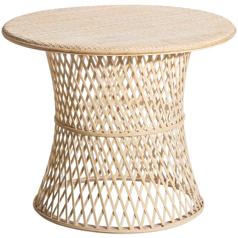 Круглый приставной стол из бамбука Woven Bamboo Side Table Бежевый Круглый приставной стол из бамбука Woven Bamboo Side Table Бежевый в Костроме | Loft Concept