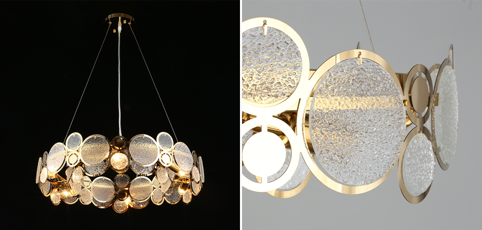 Люстра с рельефным стеклом Golden Circles Люстра с рельефным стеклом Golden Circles - Loft-Concept в Костроме