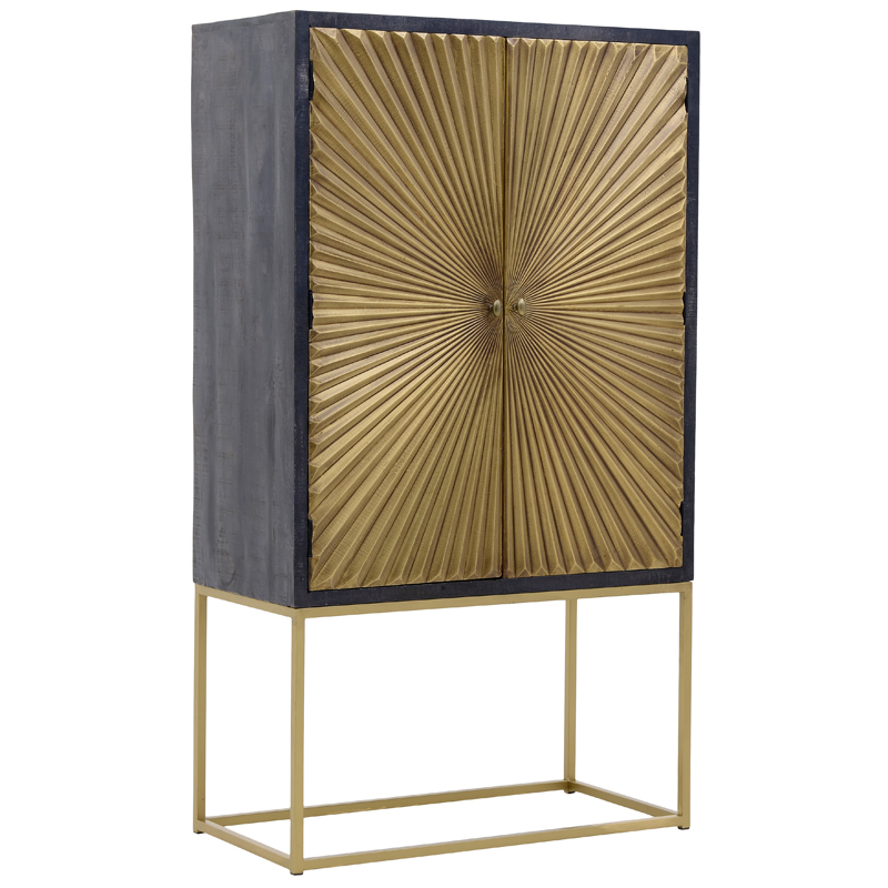 Шкаф Loritz Sun Cupboard Золотой Черный Шкаф Loritz Sun Cupboard Золотой Черный в Костроме | Loft Concept