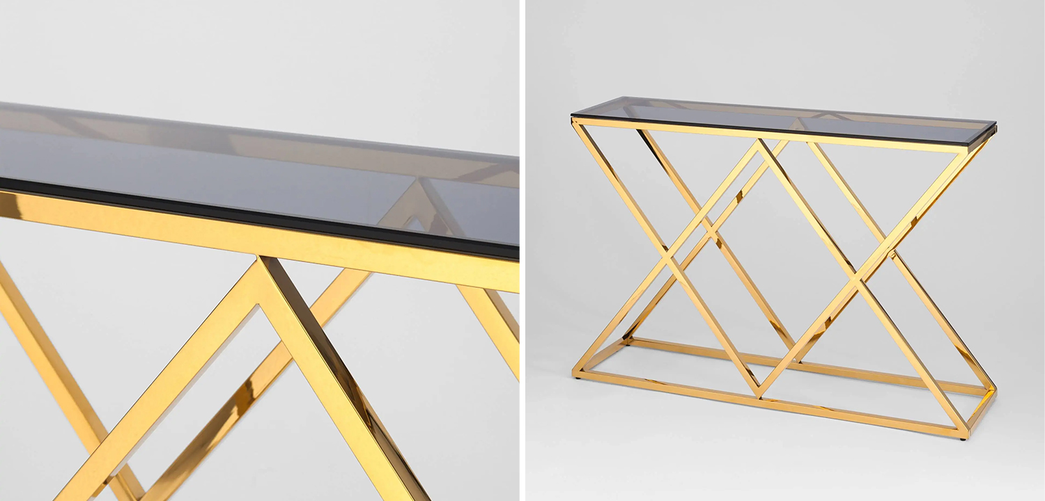 Консоль Geometry Rhombus Gold - фото №1