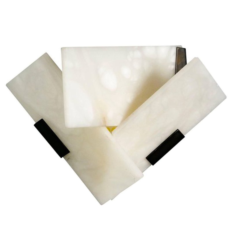 Бра Pierre Chareau Manner Large Fly 3 Alabaster Sconces Белый Мрамор Bianco Черный Бра Pierre Chareau Manner Large Fly 3 Alabaster Sconces Белый Мрамор Bianco Черный в Костроме | Loft Concept
