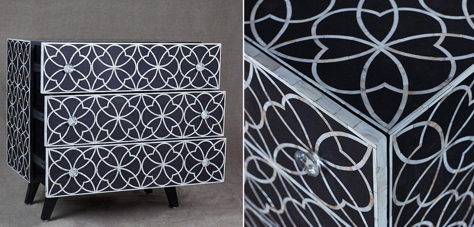 Комод с инкрустацией костью Inlaid Bone Flower Geometry Комод с инкрустацией костью Inlaid Bone Flower Geometry - Loft-Concept в Костроме