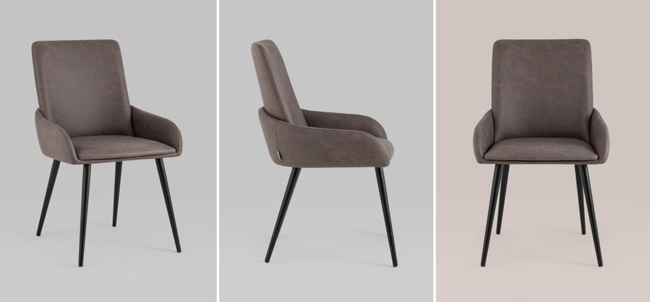 Стул Munchen Chair Коричневая Винтажная Экокожа - фото