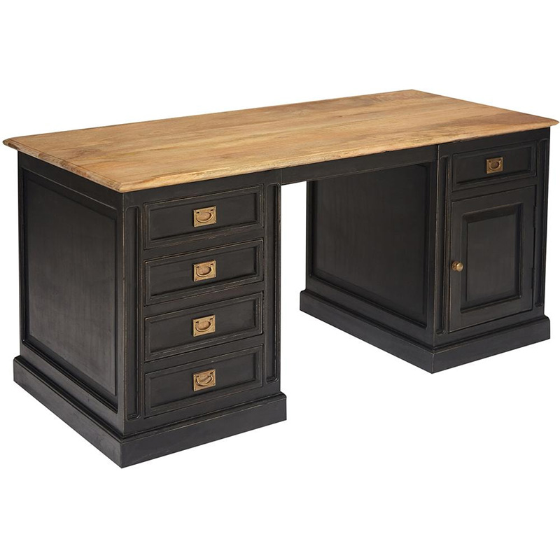 Рабочий стол Provence Sylvie Desktop Черный Древесина Рабочий стол Provence Sylvie Desktop Черный Древесина в Костроме | Loft Concept