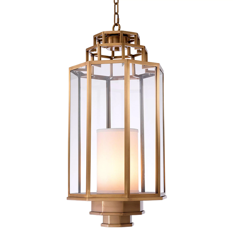 Подвесной светильник Eichholtz Lantern Monticello M Прозрачное Стекло Латунь Белый Подвесной светильник Eichholtz Lantern Monticello M Прозрачное Стекло Латунь Белый в Костроме | Loft Concept