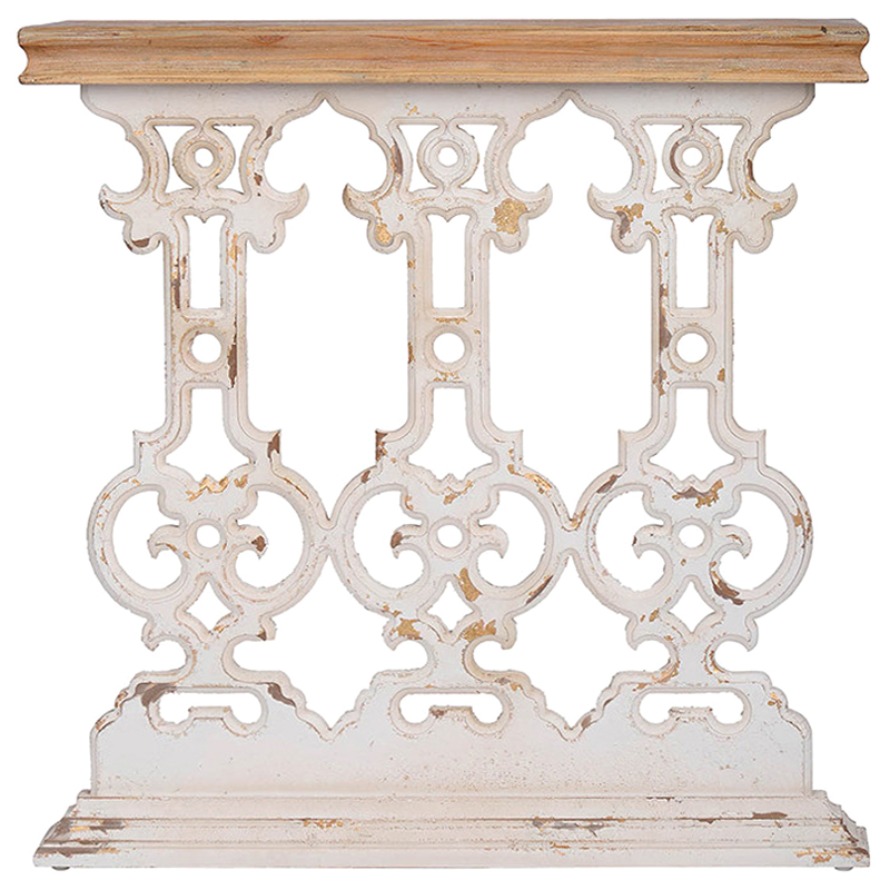 Винтажная консоль Aged Wood Коричневый Белый Винтажная консоль Aged Wood Коричневый Белый в Костроме | Loft Concept