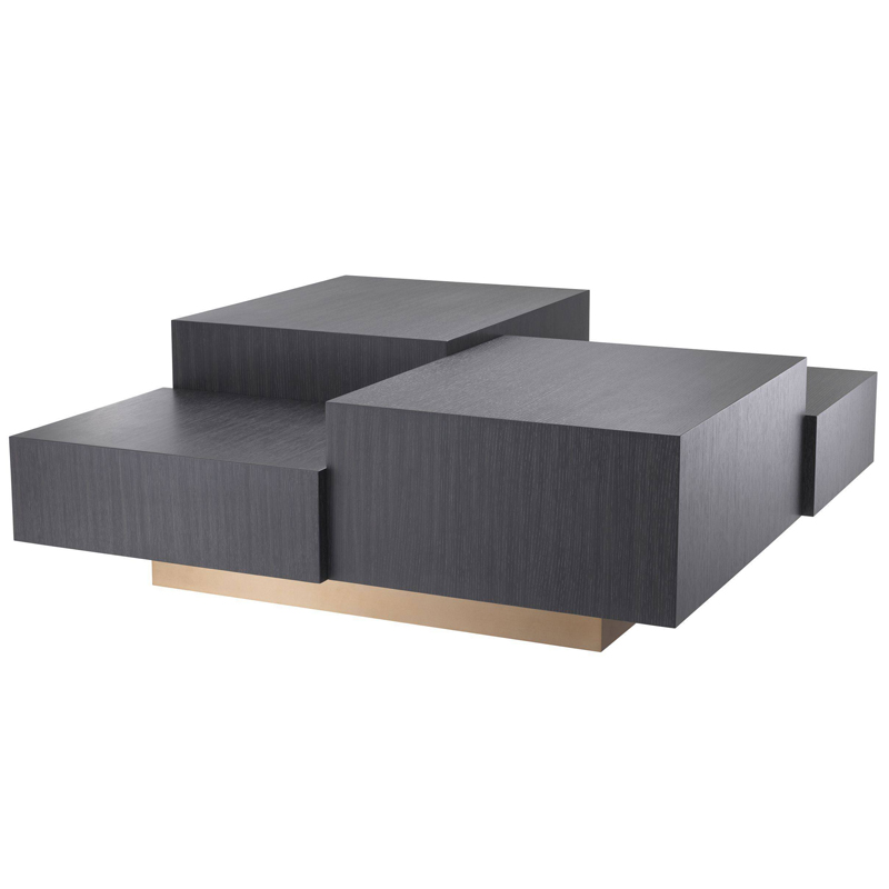 Кофейный стол Eichholtz Coffee Table Nerone Дерево Темно-Серый Матовая латунь Кофейный стол Eichholtz Coffee Table Nerone Дерево Темно-Серый Матовая латунь в Костроме | Loft Concept