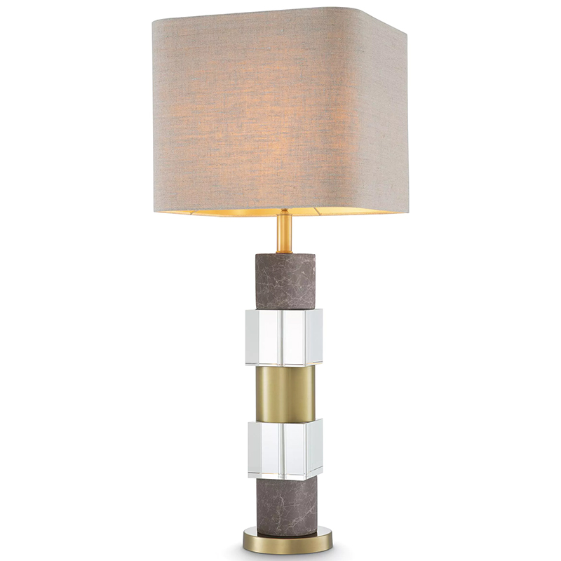 Настольная лампа Eichholtz Table Lamp Cullingham Grey Marble Латунь Прозрачное Стекло Серый Бежево-серый Настольная лампа Eichholtz Table Lamp Cullingham Grey Marble Латунь Прозрачное Стекло Серый Бежево-серый в Костроме | Loft Concept