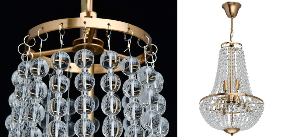 Люстра Virginia Clear Beads Chandelier Gold Люстра Virginia Clear Beads Chandelier Gold - Loft-Concept в Костроме
