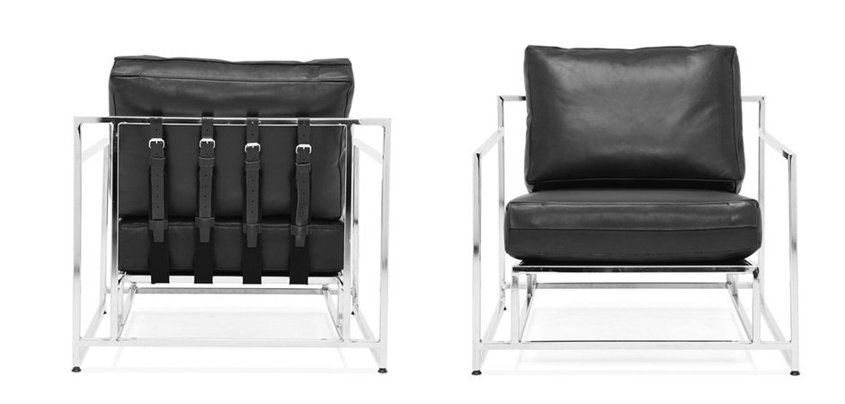 Кресло Black Calfskin Armchair Кресло Black Calfskin Armchair - Loft-Concept в Костроме