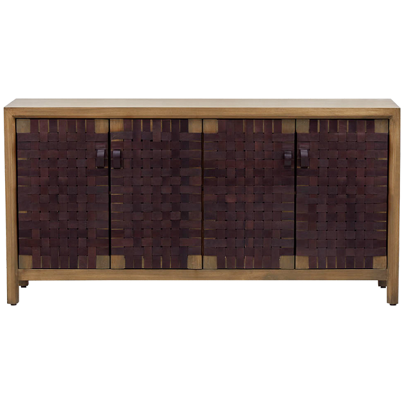 Комод Braided Leather Wood Chest of Drawers L Древесина Коричневый Комод Braided Leather Wood Chest of Drawers L Древесина Коричневый в Костроме | Loft Concept