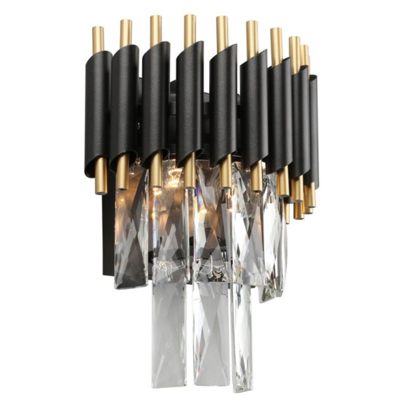 Бра Black Chandelier Crystal Черный Прозрачное Стекло Золотой Бра Black Chandelier Crystal Черный Прозрачное Стекло Золотой в Костроме | Loft Concept
