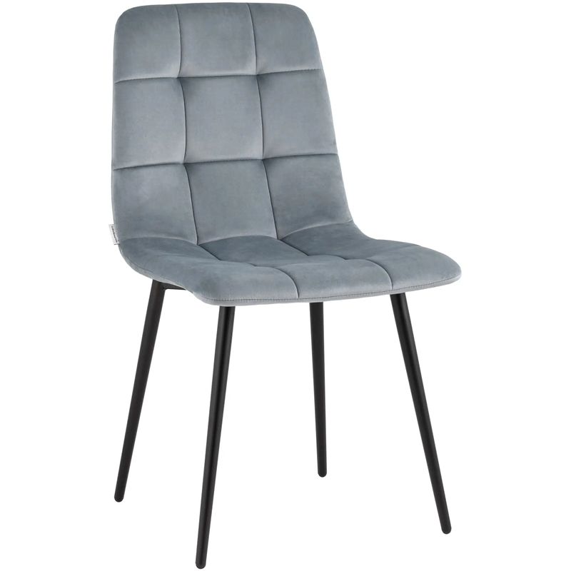 Стул NANCY Chair Серо-Голубой Велюр Серо-голубой Черный Стул NANCY Chair Серо-Голубой Велюр Серо-голубой Черный в Костроме | Loft Concept