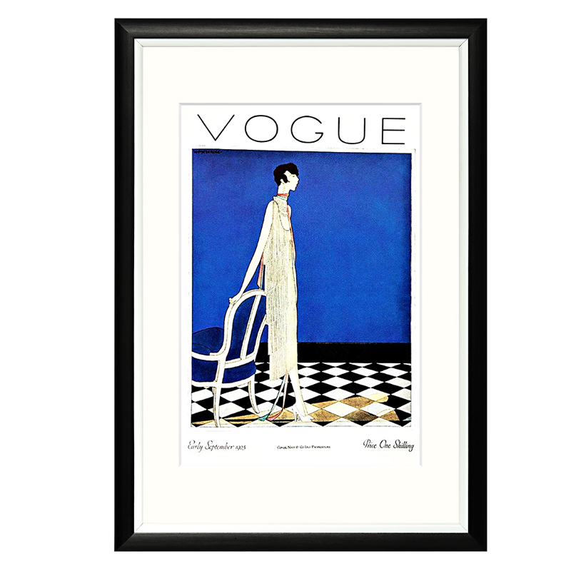 Постер Vogue September 1925 Синий Черный Белый Постер Vogue September 1925 Синий Черный Белый в Костроме | Loft Concept