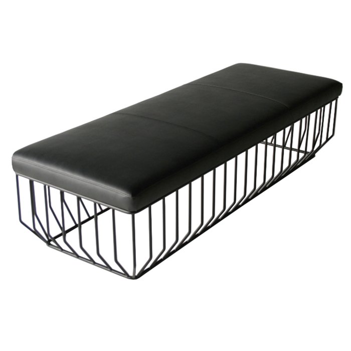 Банкетка Reza Feiz leather Bench Черный Банкетка Reza Feiz leather Bench Черный в Костроме | Loft Concept