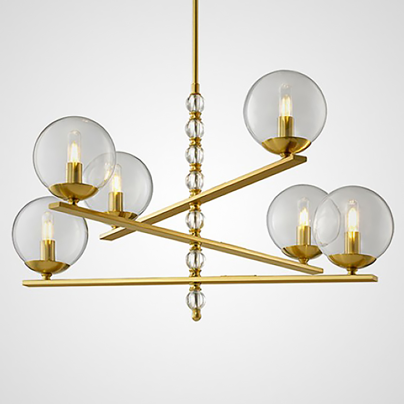 Люстра FONDO Chandelier Латунь Прозрачный Люстра FONDO Chandelier Латунь Прозрачный в Костроме | Loft Concept