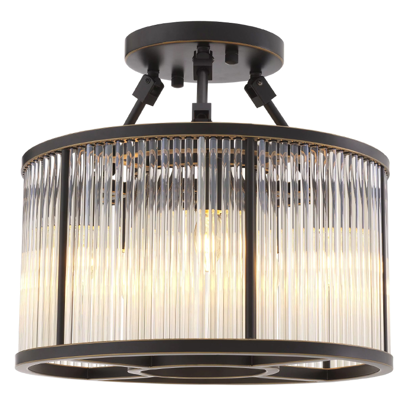 Потолочный светильник Eichholtz Ceiling Lamp Bernardi S Bronze Темная бронза Прозрачное Стекло Потолочный светильник Eichholtz Ceiling Lamp Bernardi S Bronze Темная бронза Прозрачное Стекло в Костроме | Loft Concept