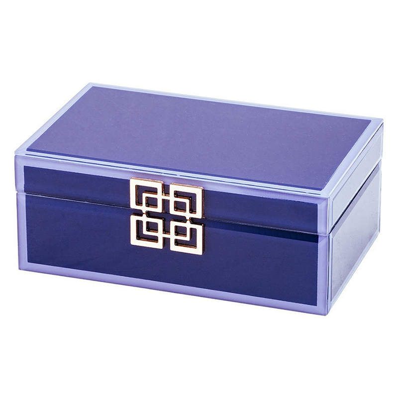Шкатулка Dark Blue Glass Box Синий Шкатулка Dark Blue Glass Box Синий в Костроме | Loft Concept