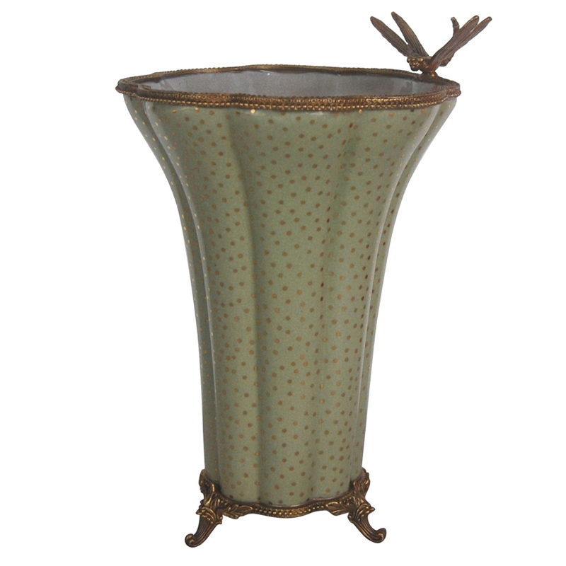 Ваза Dragonfly and Gold Dots Vase Бронза Золотой Ваза Dragonfly and Gold Dots Vase Бронза Золотой в Костроме | Loft Concept