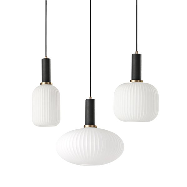 Подвесной светильник Ferm Living chinese lantern Белый Черный Подвесной светильник Ferm Living chinese lantern Белый Черный в Костроме | Loft Concept