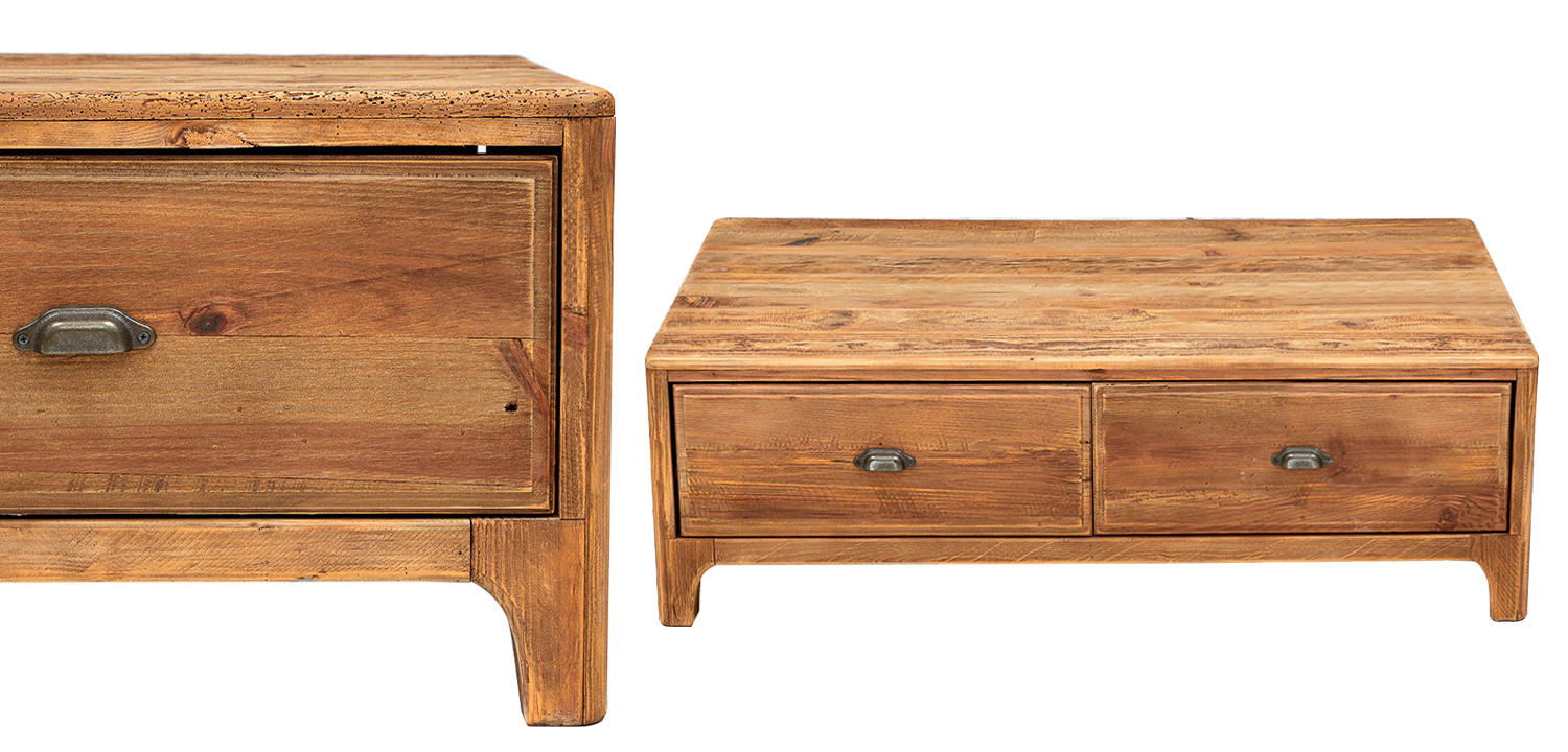 Кофейный стол из массива сосны с 4-мя ящиками Tegan Coffee Table - фото